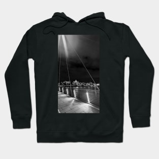 London at Night - Black and White Hoodie